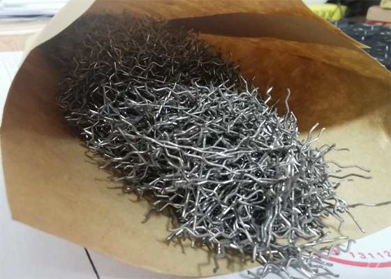 SS304 estirado a frio acenou a fibra de aço 25mm com força de alta elasticidade